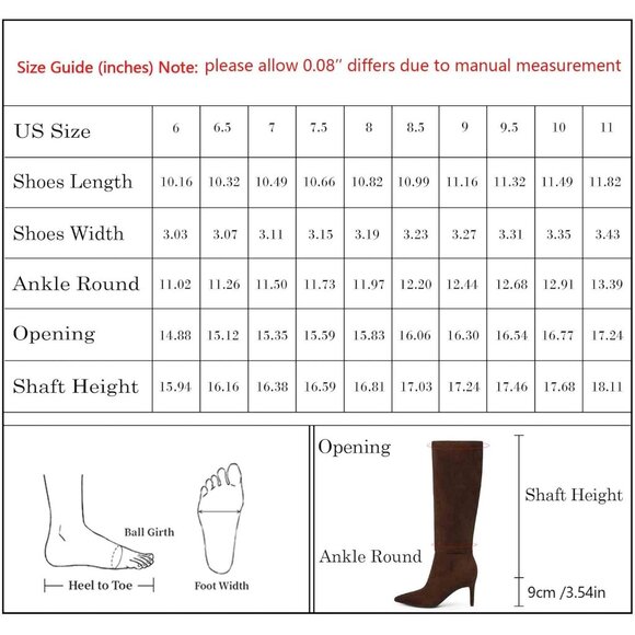 Women Dark Brown Suede Faux Leather Pointed Toe Stiletto Heel Zipper Dress Boot - Picture 7 of 7